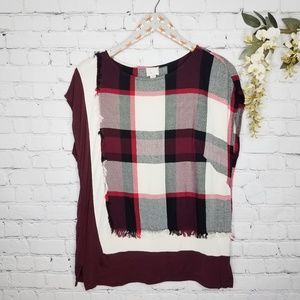 Anthropologie Postmark | Plaid Cap Sleeve Top | M